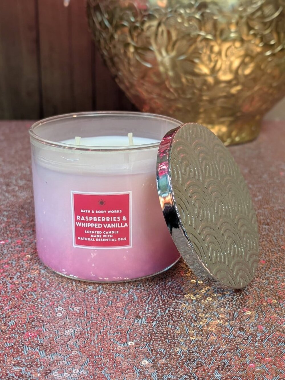 Bath & Body Works Raspberries & Whipped Vanilla 3-Wick Candle